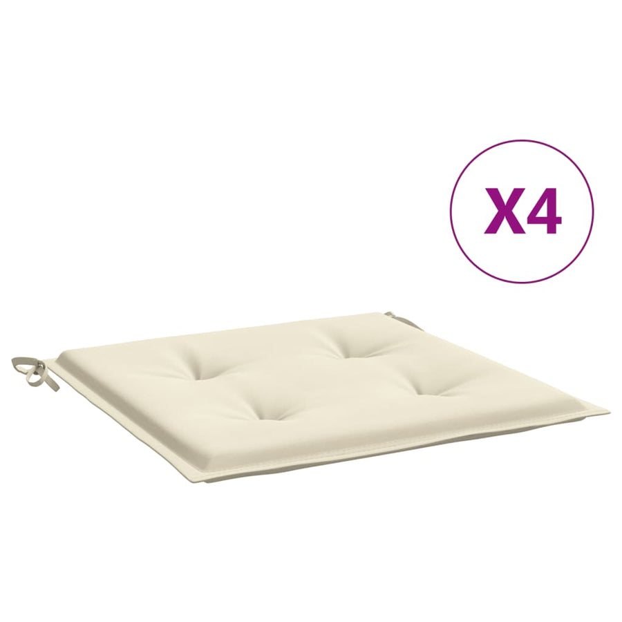 Tuinstoelkussens 4 st 40x40x3 cm oxford stof crèmekleurig 4 40 x 40 x 3 cm crème