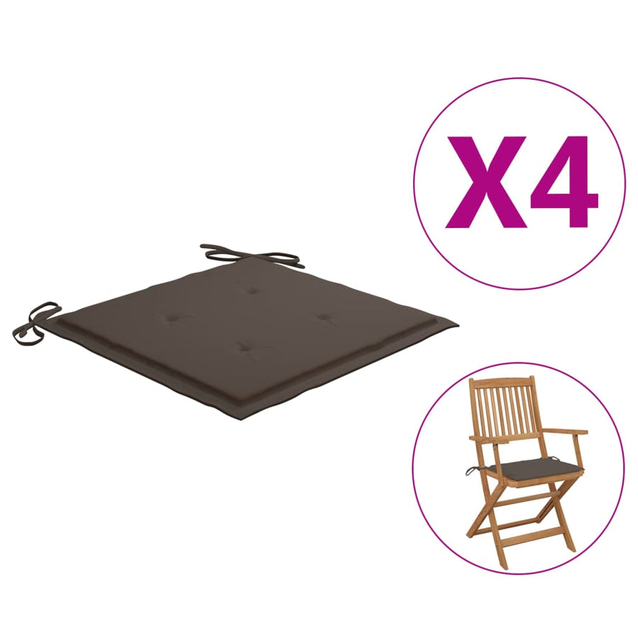 Tuinstoelkussens 4 St 40X40X3 Cm Oxford Stof Taupe Taupe 40 x 40 x 3 cm
