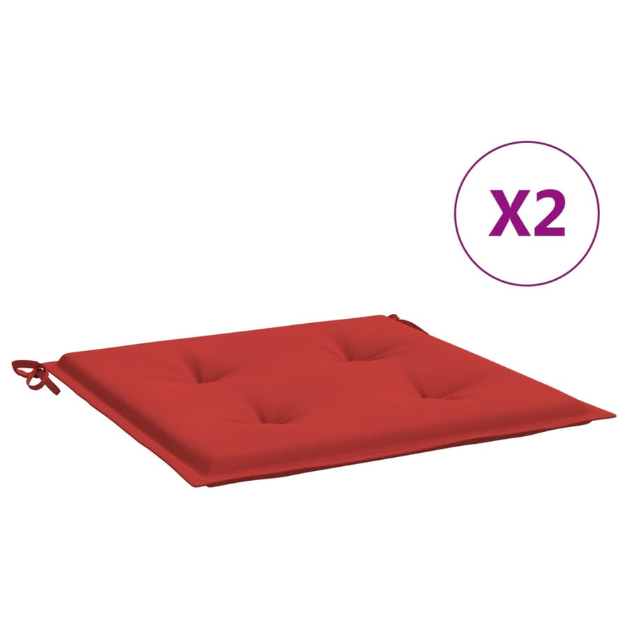 Tuinstoelkussens 2 st 50x50x3 cm stof rood 2 50 x 50 x 3 cm Rood