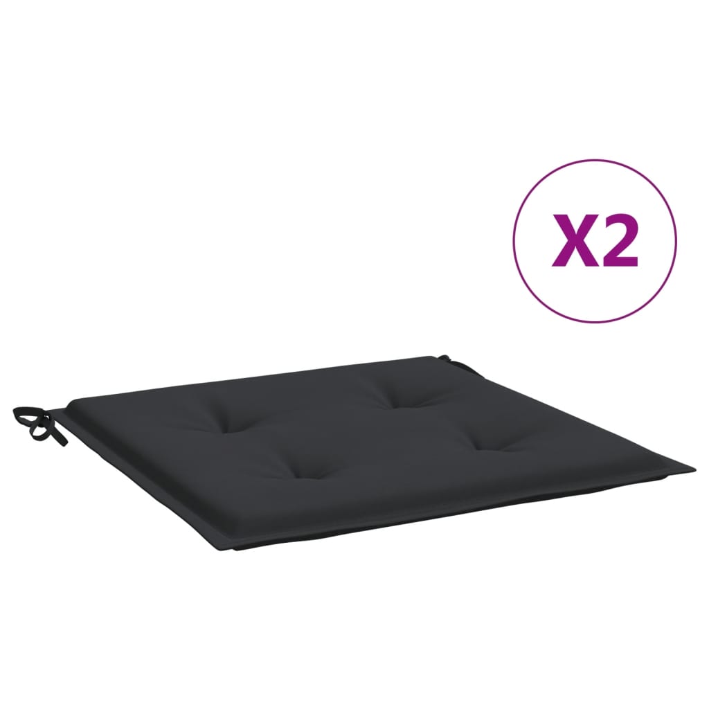 Tuinstoelkussens 2 St 50X50X3 Cm Oxford Stof Zwart Zwart 50 x 50 x 3 cm
