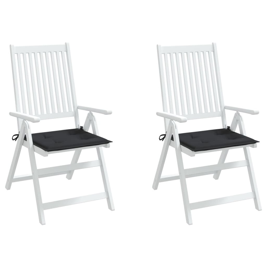 Tuinstoelkussens 2 St 50X50X3 Cm Oxford Stof Zwart Zwart 50 x 50 x 3 cm