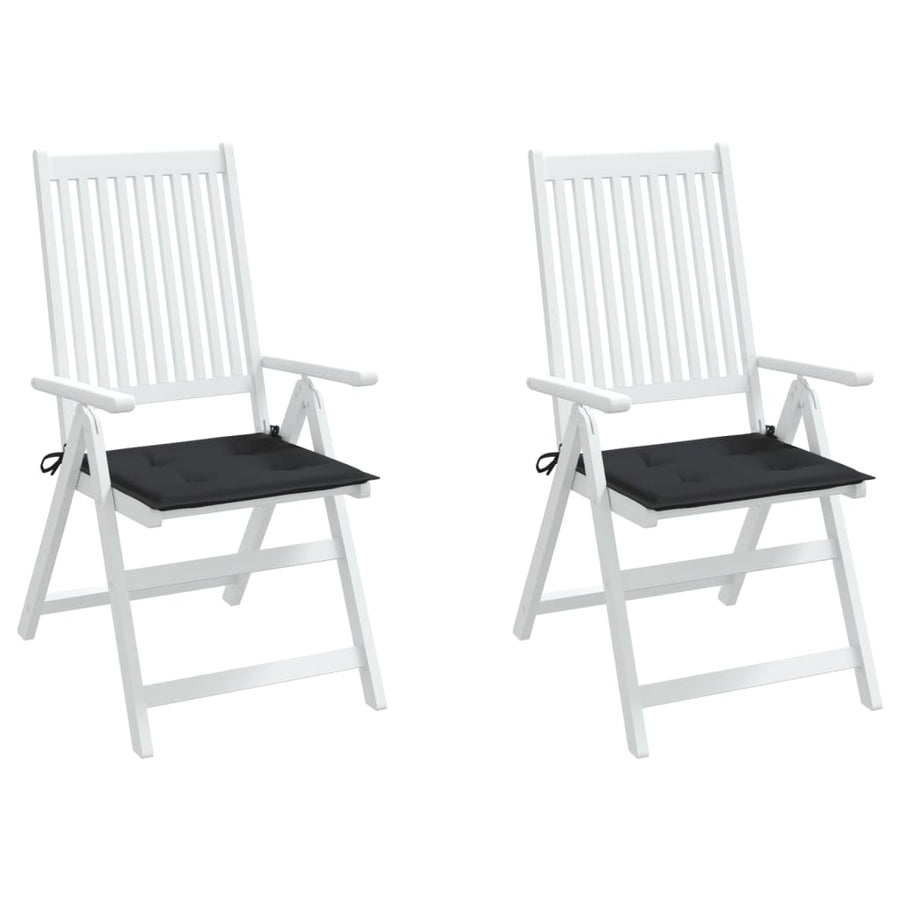 Tuinstoelkussens 2 St 50X50X3 Cm Oxford Stof Zwart Zwart 50 x 50 x 3 cm