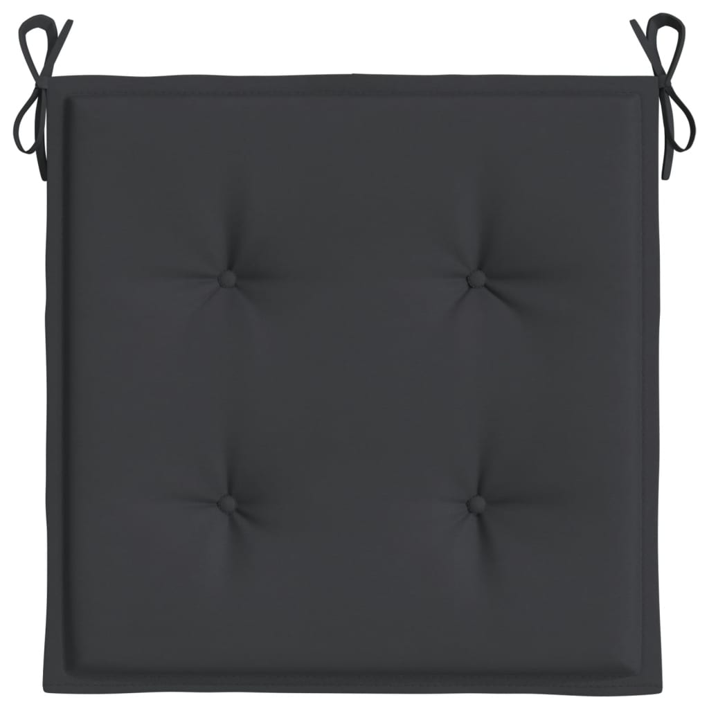 Tuinstoelkussens 2 St 50X50X3 Cm Oxford Stof Zwart Zwart 50 x 50 x 3 cm