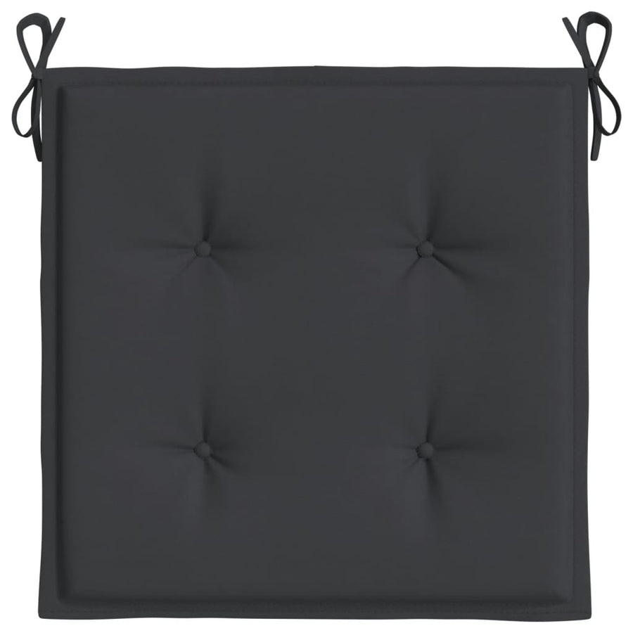 Tuinstoelkussens 2 St 50X50X3 Cm Oxford Stof Zwart Zwart 50 x 50 x 3 cm