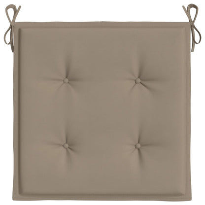Tuinstoelkussens 2 st 50x50x3 cm stof taupe