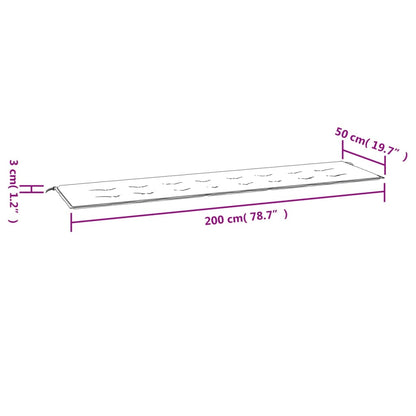 Tuinbankkussen 200x50x3 cm oxford stof blauw