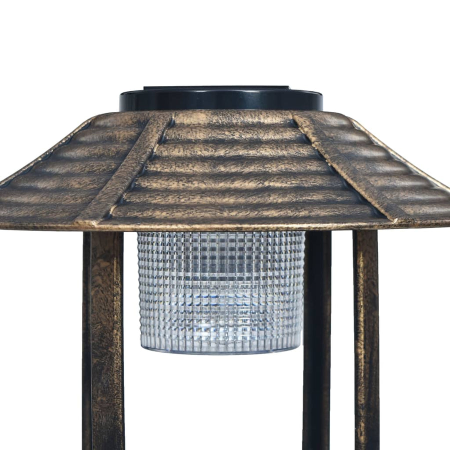 Vogelbadje Met Solar Led-Verlichting Kunststof Brons