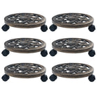 Plant trolleys 6 pcs 30 cm plastic bronze-colored