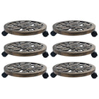 Plant trolleys 6 pcs 38 cm plastic bronze-coloured