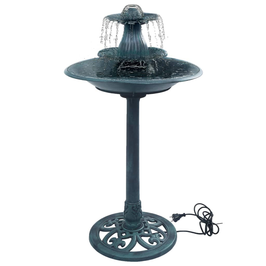 Vogelbadje Met Fontein 50X91 Cm Kunststof Groen