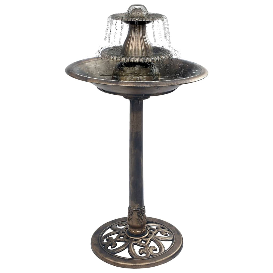 Vogelbadje Met Fontein 50X91 Cm Kunststof Kleurig Brons
