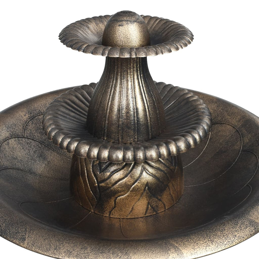 Vogelbadje Met Fontein 50X91 Cm Kunststof Kleurig Brons