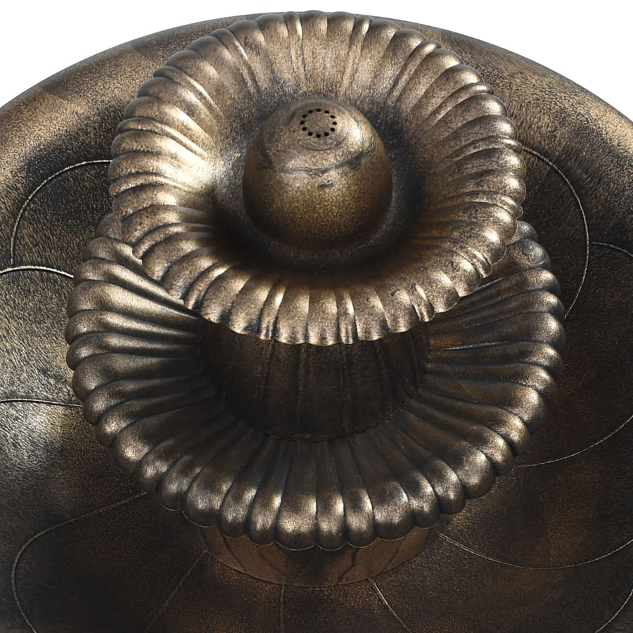 Vogelbadje Met Fontein 50X91 Cm Kunststof Kleurig Brons