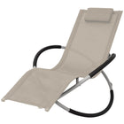 Geometric Steel Cream Garden Lounger