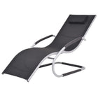 Sunlounger with Cushion Aluminum and Textilene Black