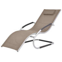 Ligbed met kussen aluminium en textileen taupe