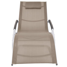 Ligbed met kussen aluminium en textileen taupe