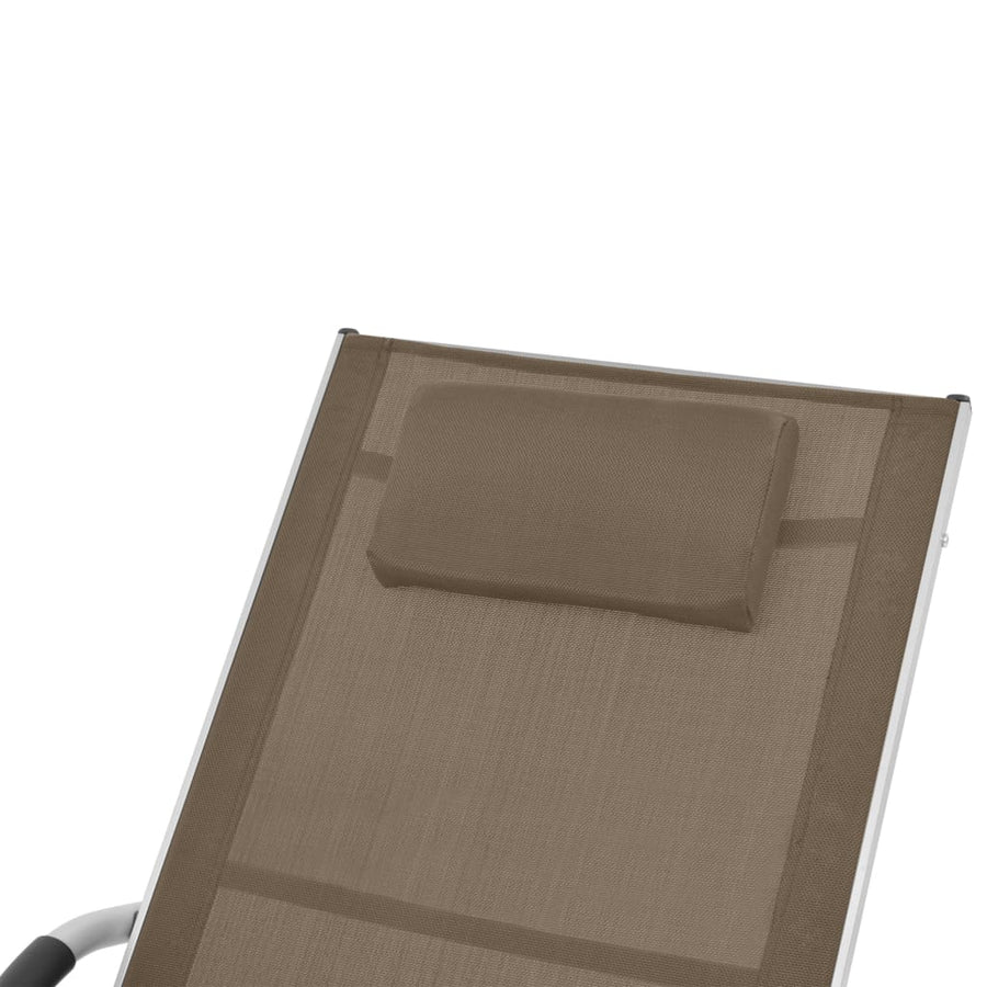 Ligbed met kussen aluminium en textileen taupe