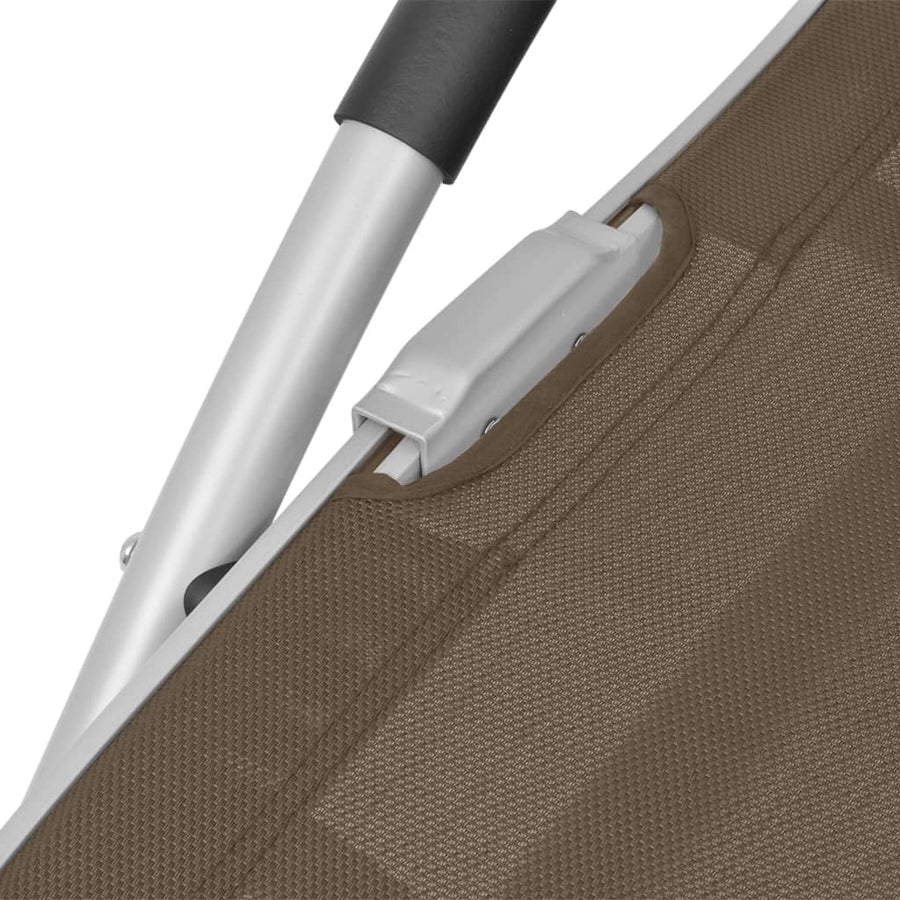 Ligbed met kussen aluminium en textileen taupe
