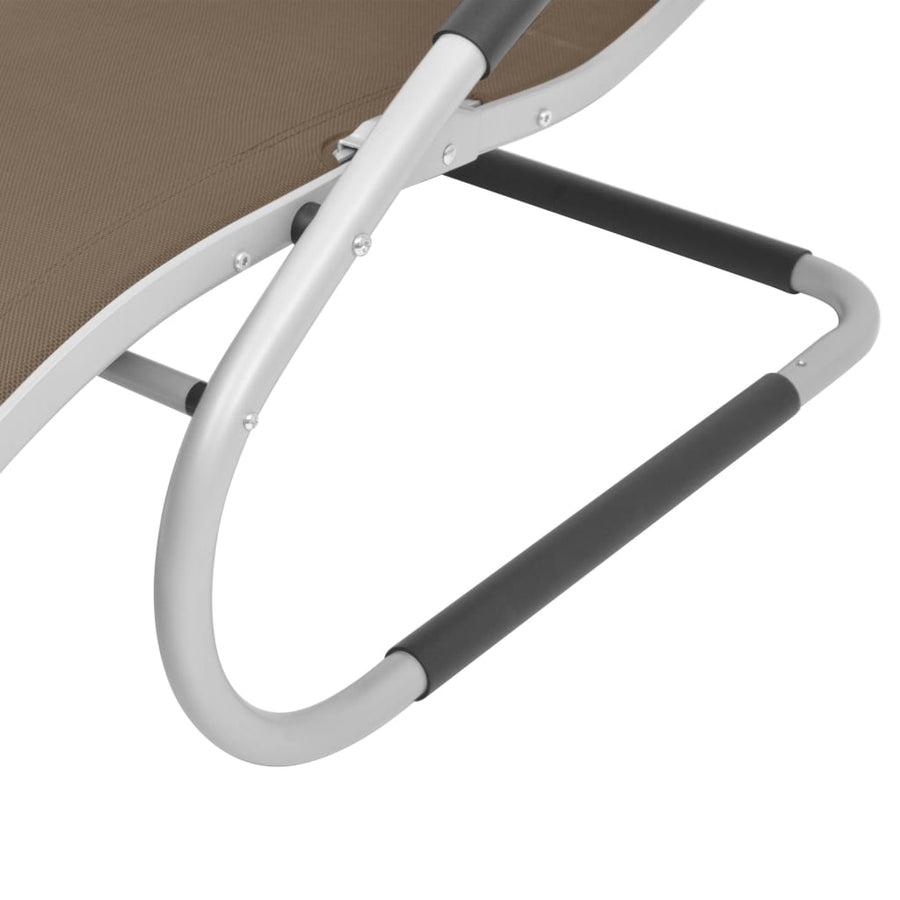 Ligbed met kussen aluminium en textileen taupe