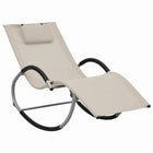 Sun lounger with cushion textilene cream