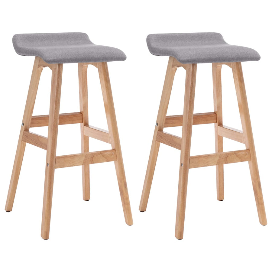 Barstoelen 2 St Stof Lichtgrijs light grey and light brown