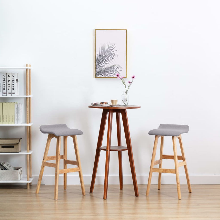 Barstoelen 2 St Stof Lichtgrijs light grey and light brown