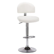 Barkruk kunstleer wit 43x47x(98-119) cm