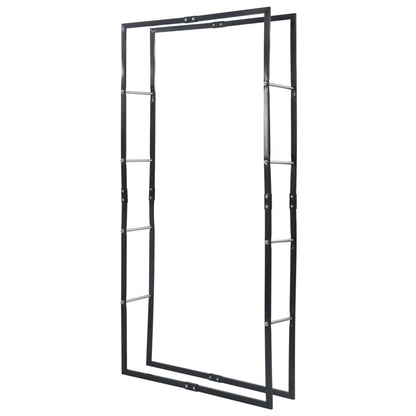 Haardhoutrek 100x25x200 cm staal zwart