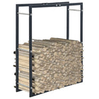 Firewood Rack Steel Black 80 x 25 x 100 cm