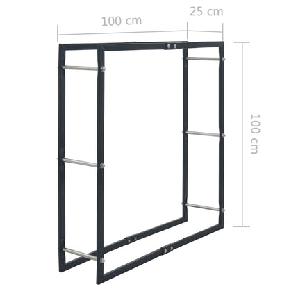 Haardhoutrek Staal Zwart 100 x 25 x 100 cm
