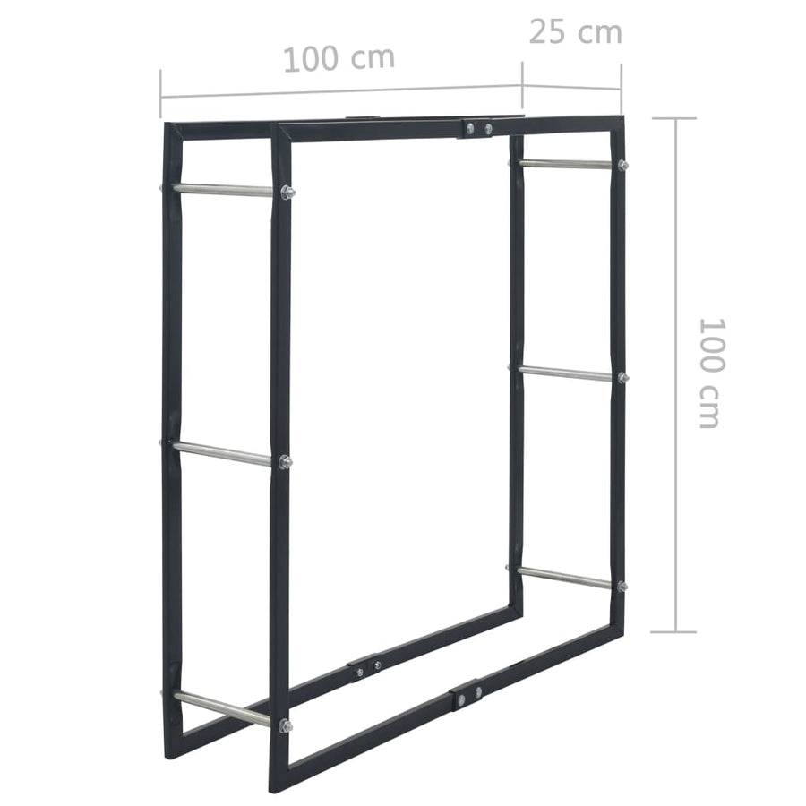 Haardhoutrek Staal Zwart 100 x 25 x 100 cm