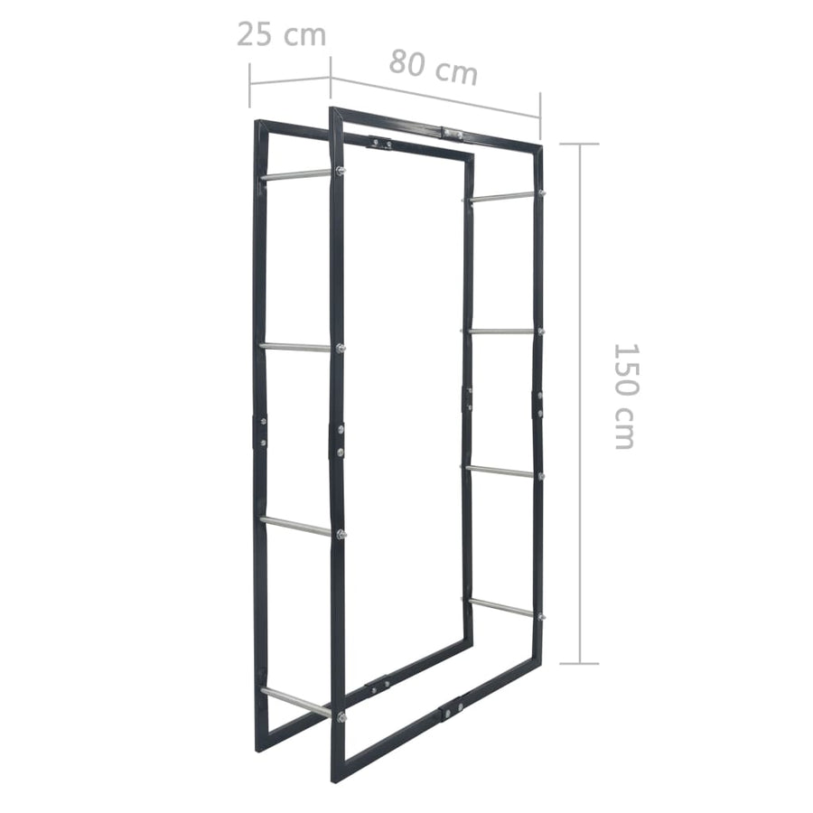 Haardhoutrek 80x25x150 cm staal zwart