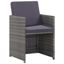 5-Delige Tuinset Poly Rattan En Acaciahout Antraciet 1