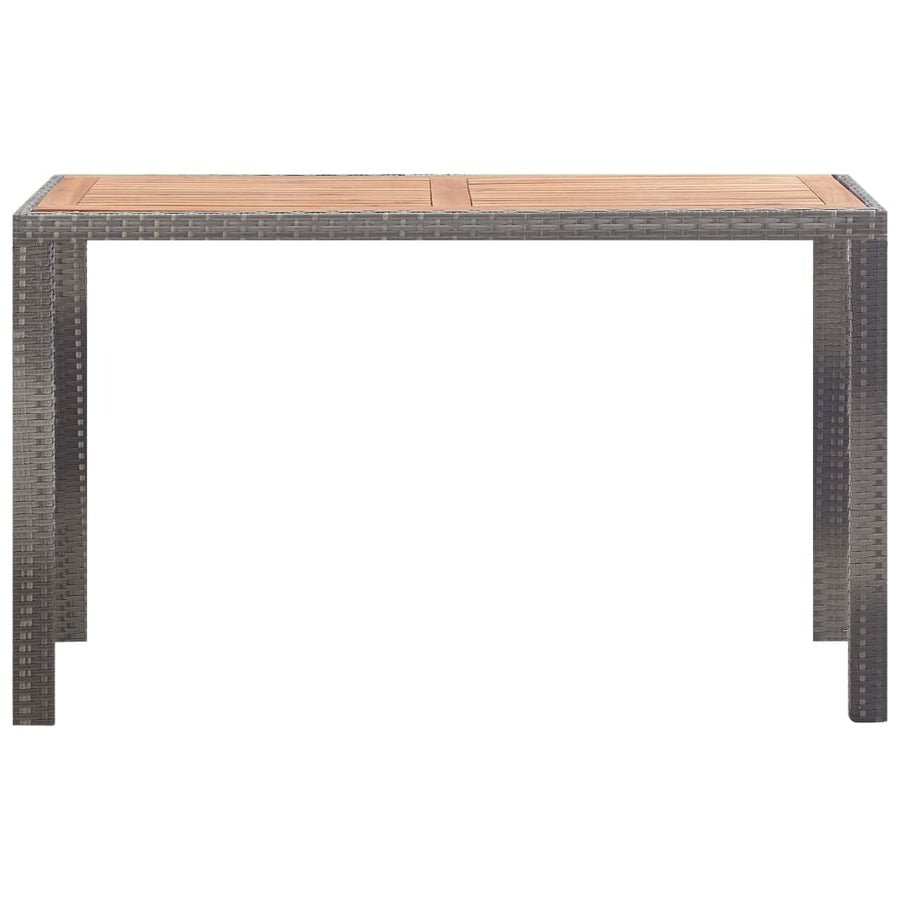 5-Delige Tuinset Poly Rattan En Acaciahout Antraciet 1