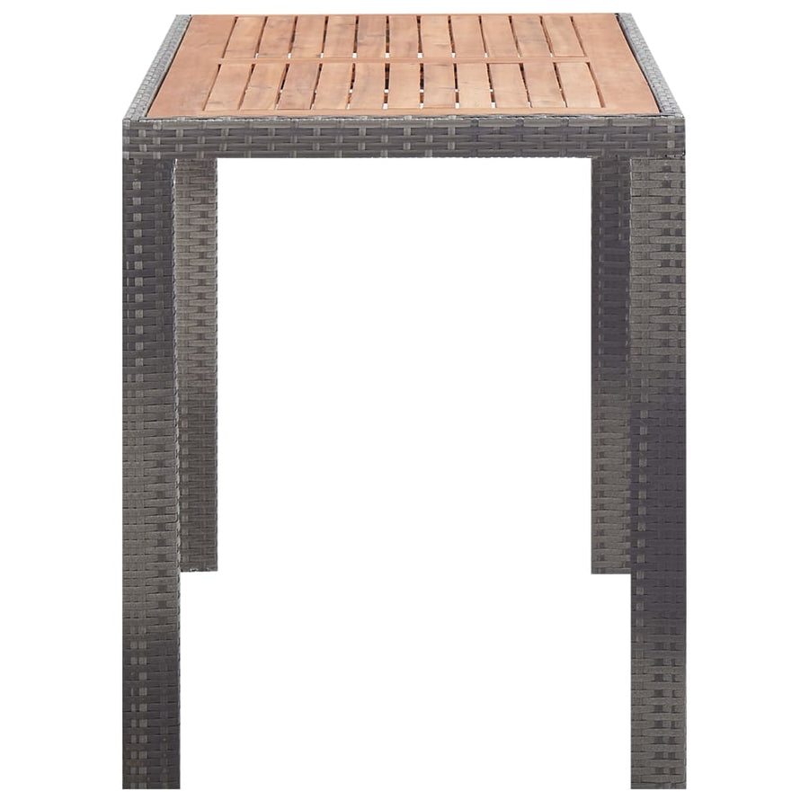 5-Delige Tuinset Poly Rattan En Acaciahout Antraciet 1