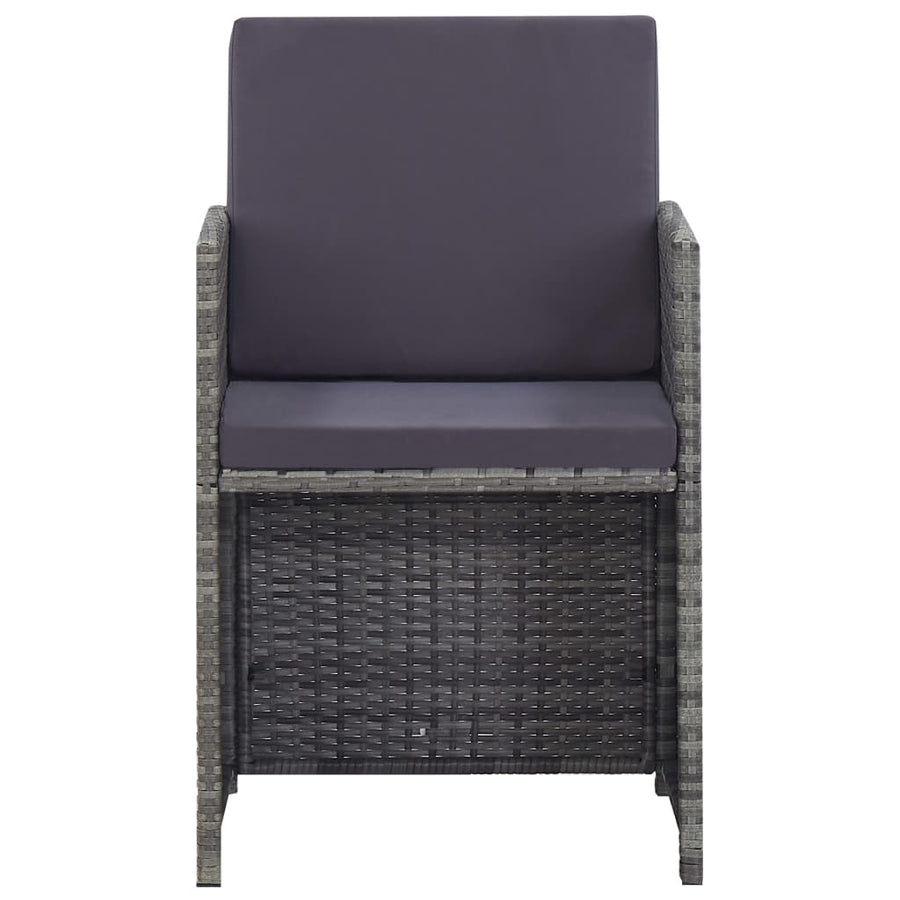 5-Delige Tuinset Poly Rattan En Acaciahout Antraciet 1