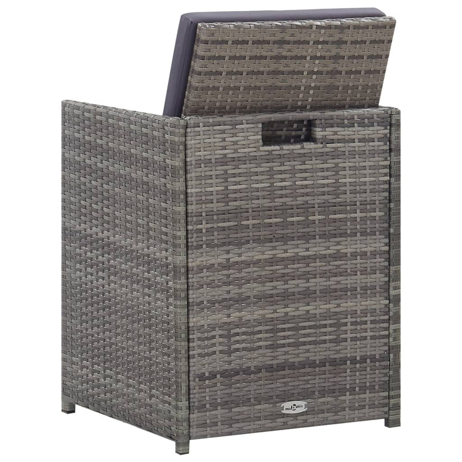 5-Delige Tuinset Poly Rattan En Acaciahout Antraciet 1
