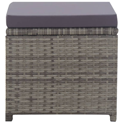 5-Delige Tuinset Poly Rattan En Acaciahout Antraciet 1