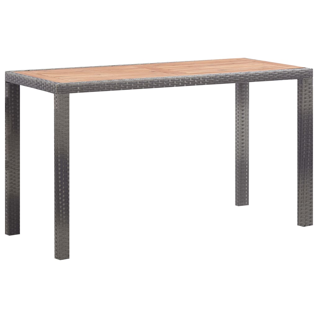 5-Delige Tuinset Poly Rattan En Acaciahout Antraciet 1