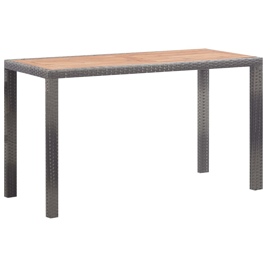 5-Delige Tuinset Poly Rattan En Acaciahout Antraciet 1
