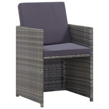 3-Delige Tuinset Poly Rattan En Acaciahout Antraciet 225 cm tafellengte 8x Fauteuil + 4x voetensteun + Tafel