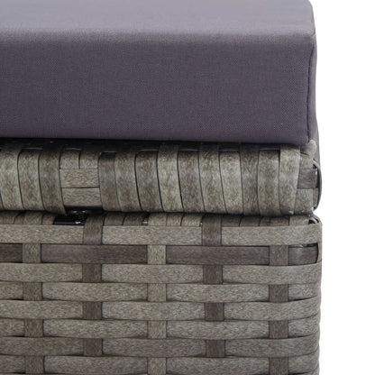 3-Delige Tuinset Poly Rattan En Acaciahout Antraciet 225 cm tafellengte 8x Fauteuil + 4x voetensteun + Tafel