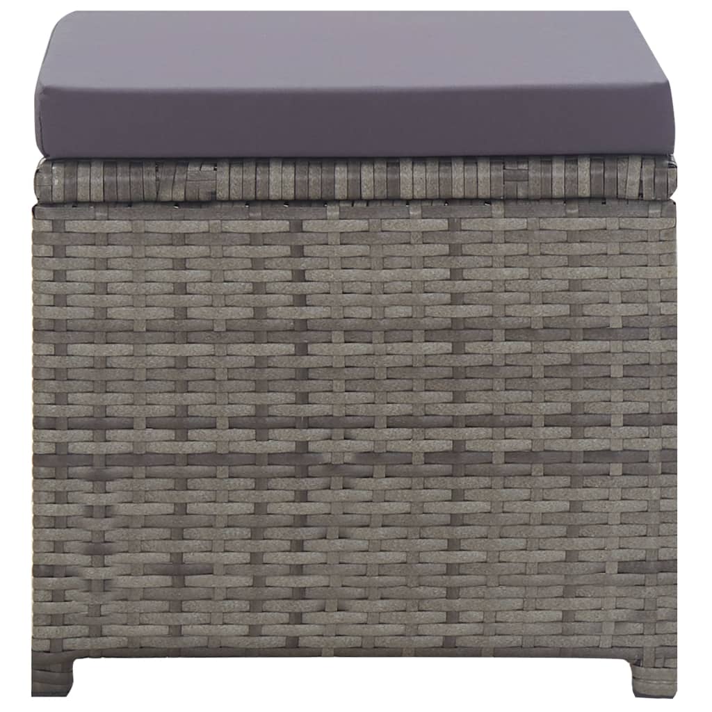 3-Delige Tuinset Poly Rattan En Acaciahout Antraciet 225 cm tafellengte 8x Fauteuil + 4x voetensteun + Tafel