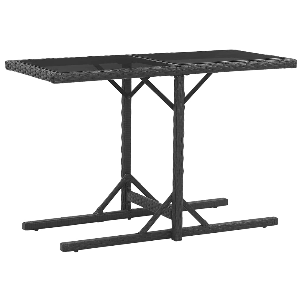 3-Delige Tuinset Met Kussens Poly Rattan Zwart