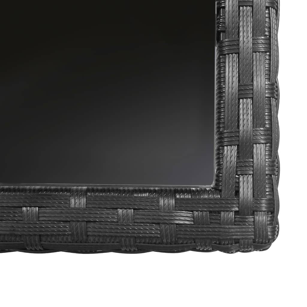 3-Delige Tuinset Met Kussens Poly Rattan Zwart