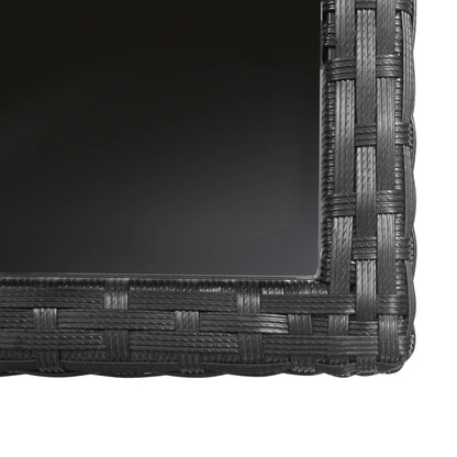 3-Delige Tuinset Met Kussens Poly Rattan Zwart