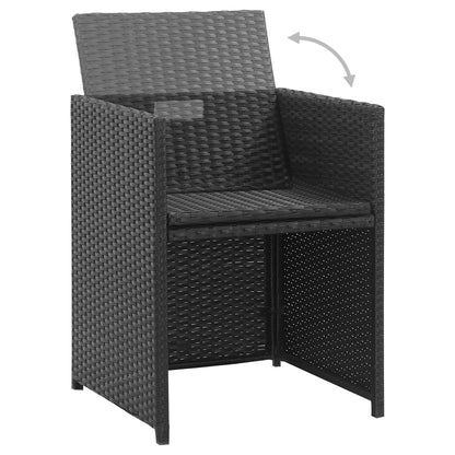 3-Delige Tuinset Met Kussens Poly Rattan Zwart