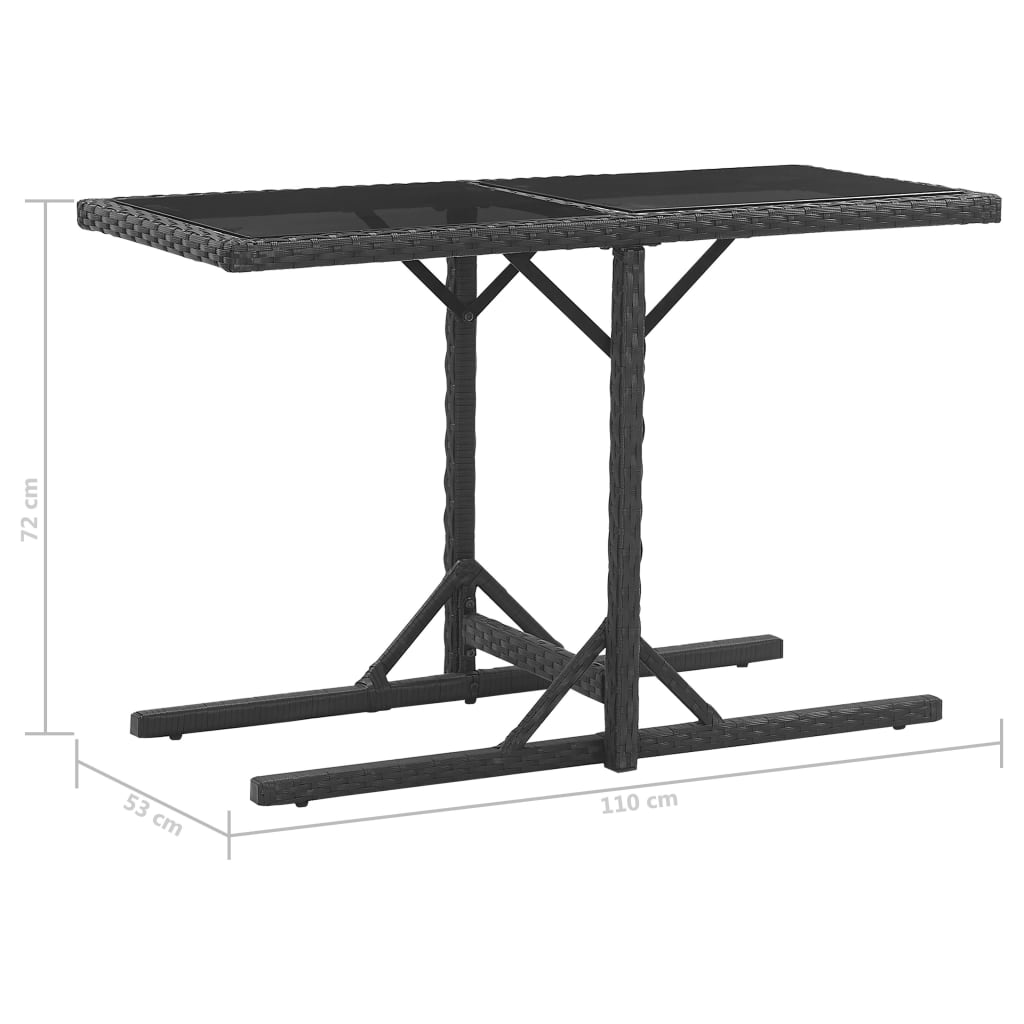 3-Delige Tuinset Met Kussens Poly Rattan Zwart