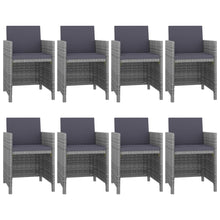-Delige Tuinset Met Kussens Poly Rattan Antraciet en zwart